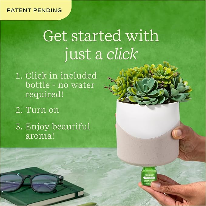 Lifelines Plant Diffuser - Featuring Cascading Mist & Aromas - Modern Planter Aromatherapy Diffuser