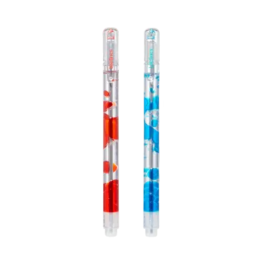 Juego de 2 bolígrafos de lava perfumados Lifelines: bolígrafos de gel azul y rojo con tinta perfumada