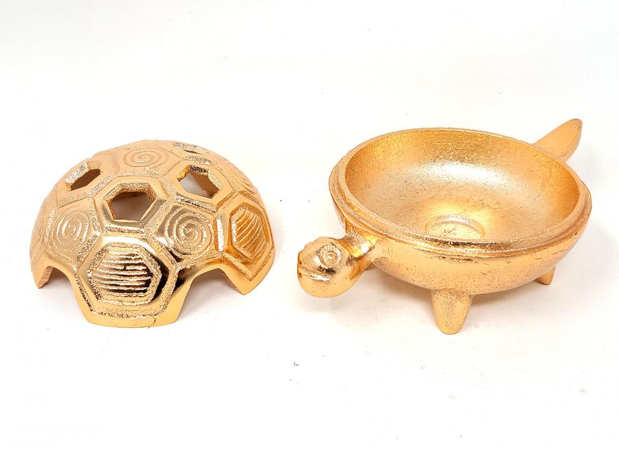 Golden Turtle Burner/Candle Holder Antique Finish
