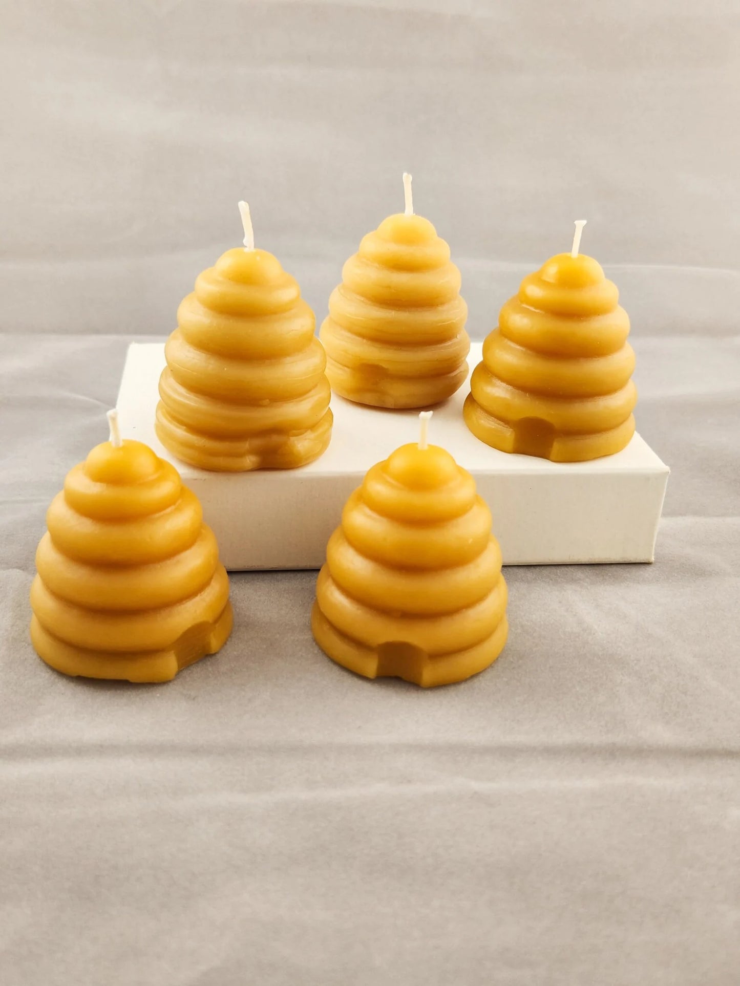 100% Beeswax Skep Mini Beehive Candle -Set of 3