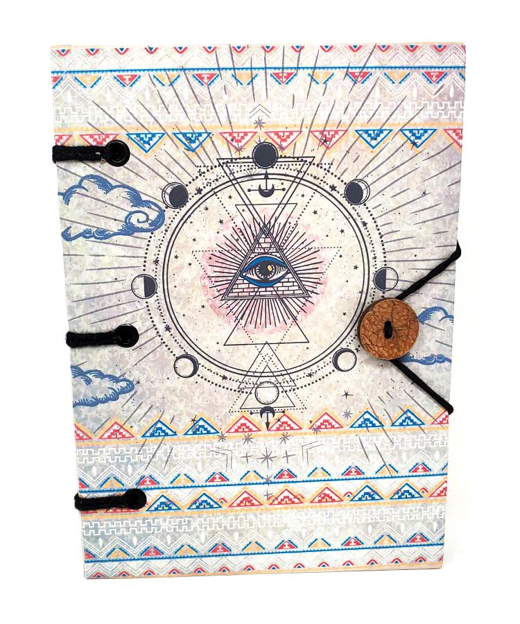 Diario de tapa dura con estampado de fases lunares, 5 x 7 pulgadas