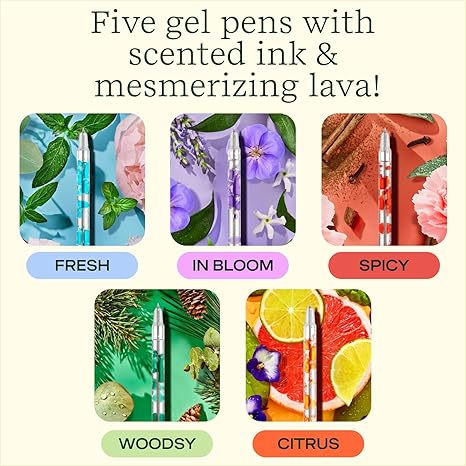 Lifelines Scented Lava Pen Set 5 Pack - Gel Pens with Scented Ink