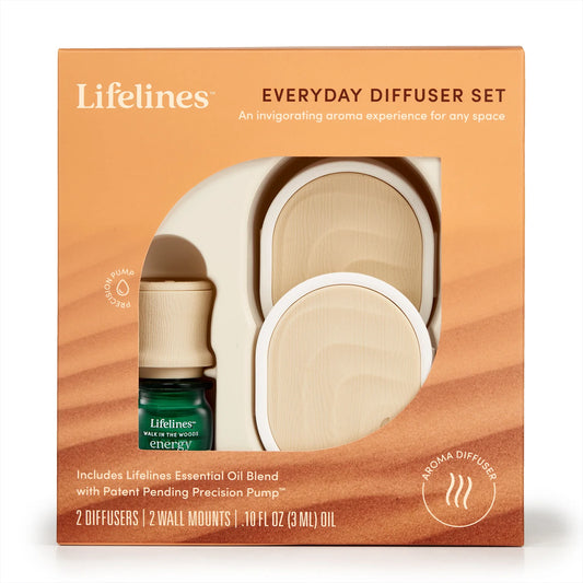 Juego de difusores Lifelines Everyday: paquete de 2 más mezcla de aceites esenciales