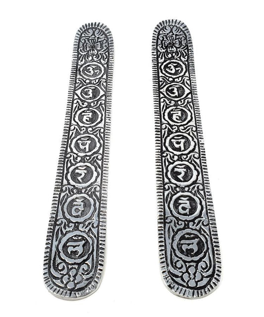 Seven Chakra Aluminum Incense Stick Burner 9.5"