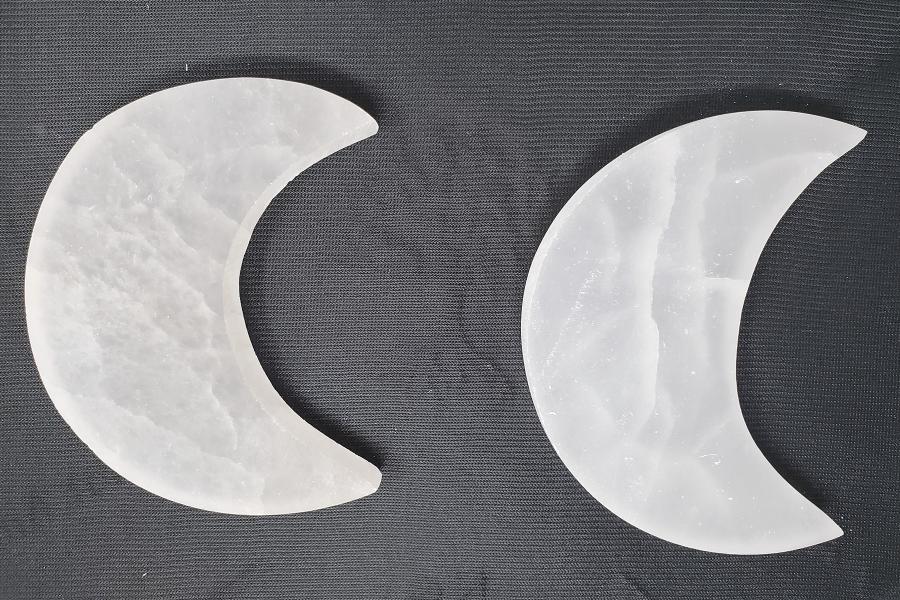Luna de selenita de 3,5 a 4 pulgadas