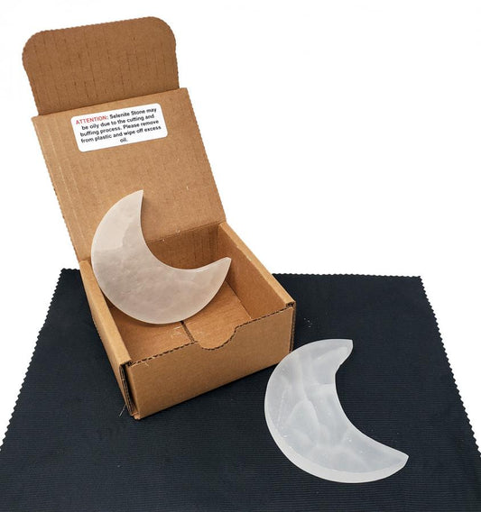 Selenite Moon 3.5-4"