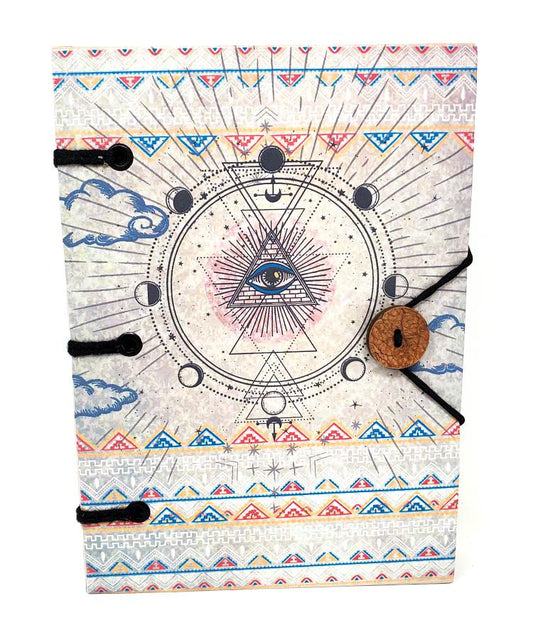 Diario de tapa dura con estampado de fases lunares, 5 x 7 pulgadas