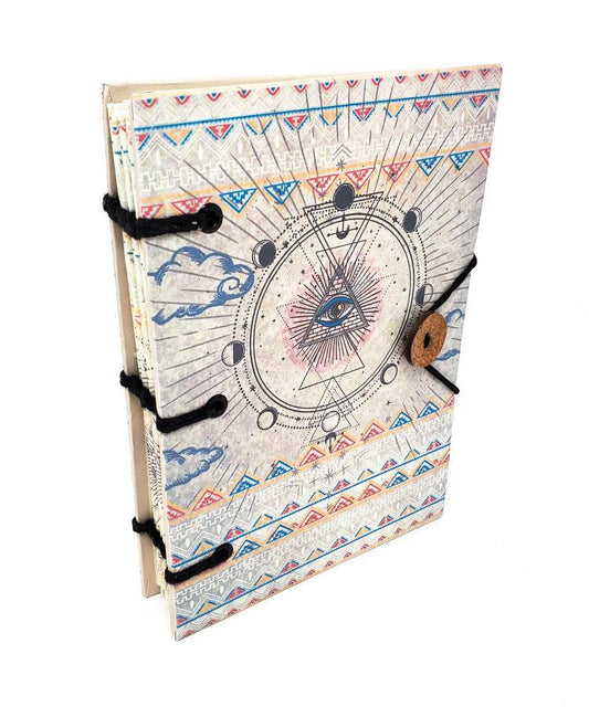 Diario de tapa dura con estampado de fases lunares, 5 x 7 pulgadas